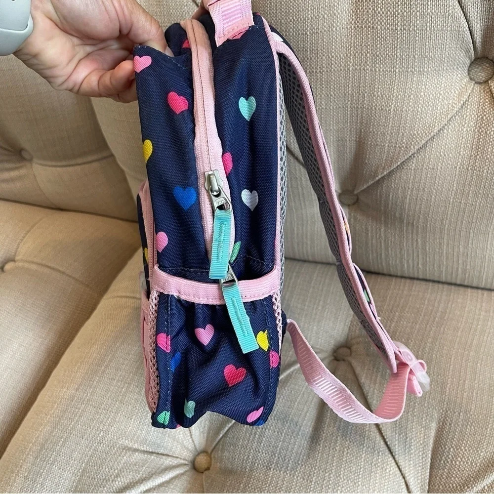 MACKENZIE Navy Pink Multi Heart Mini Backpack